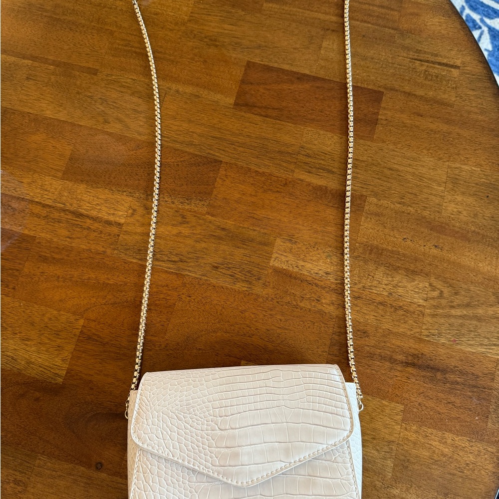 Billini Cream Gold Crossbody Bag with Textured Design